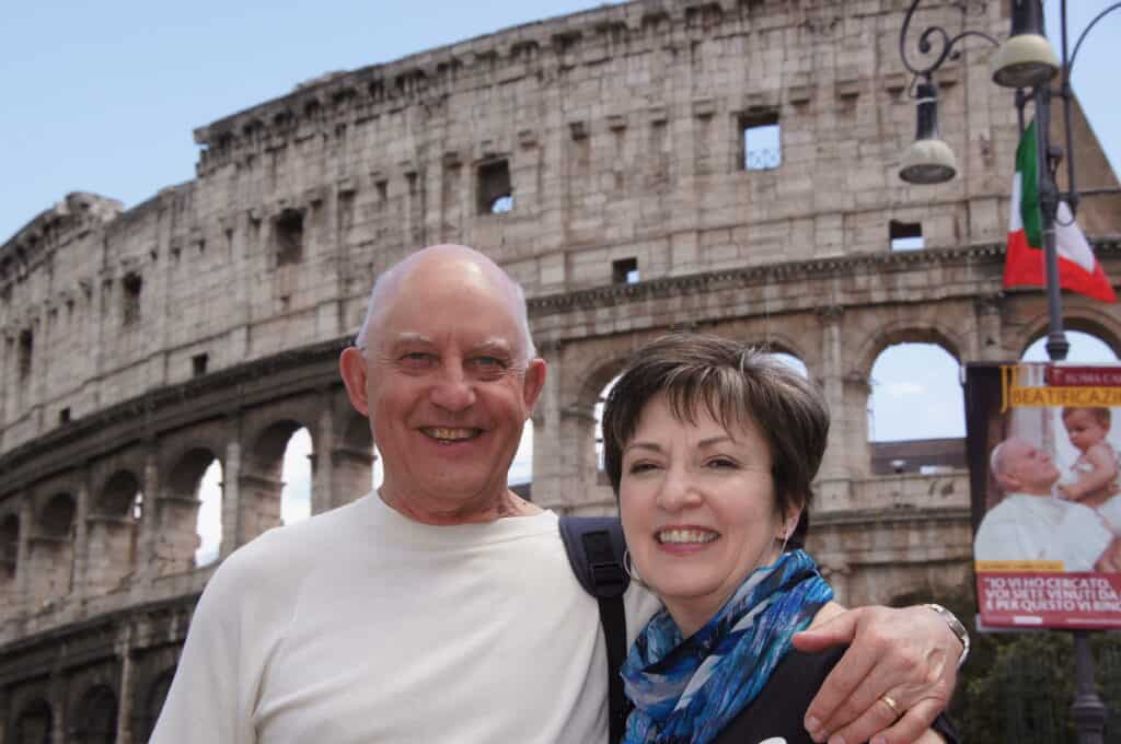 Ron and Jane in front of the Coliseum 